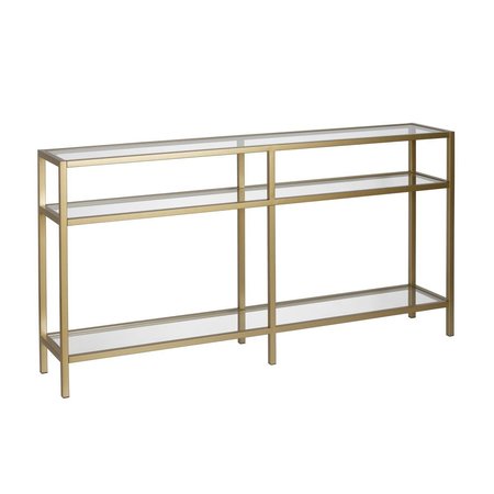 HUDSON & CANAL Henn & Hart AT0256 Sivil Brass Console Table - 29 x 55 x 10 in. AT0256